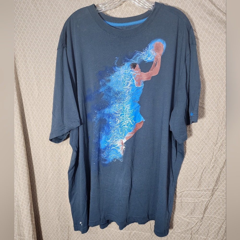 Nike Dri-fit Kevin Durant "On Fire" Graphic Blue Tshirt Men's 4XL